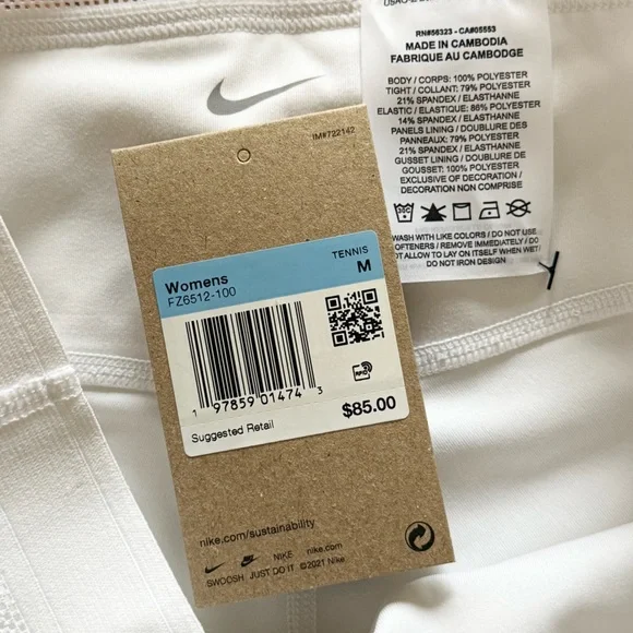 NIKE Court Advantage Dri-Fit Pleated Tennis Skirt - White - Picture 7 of 8